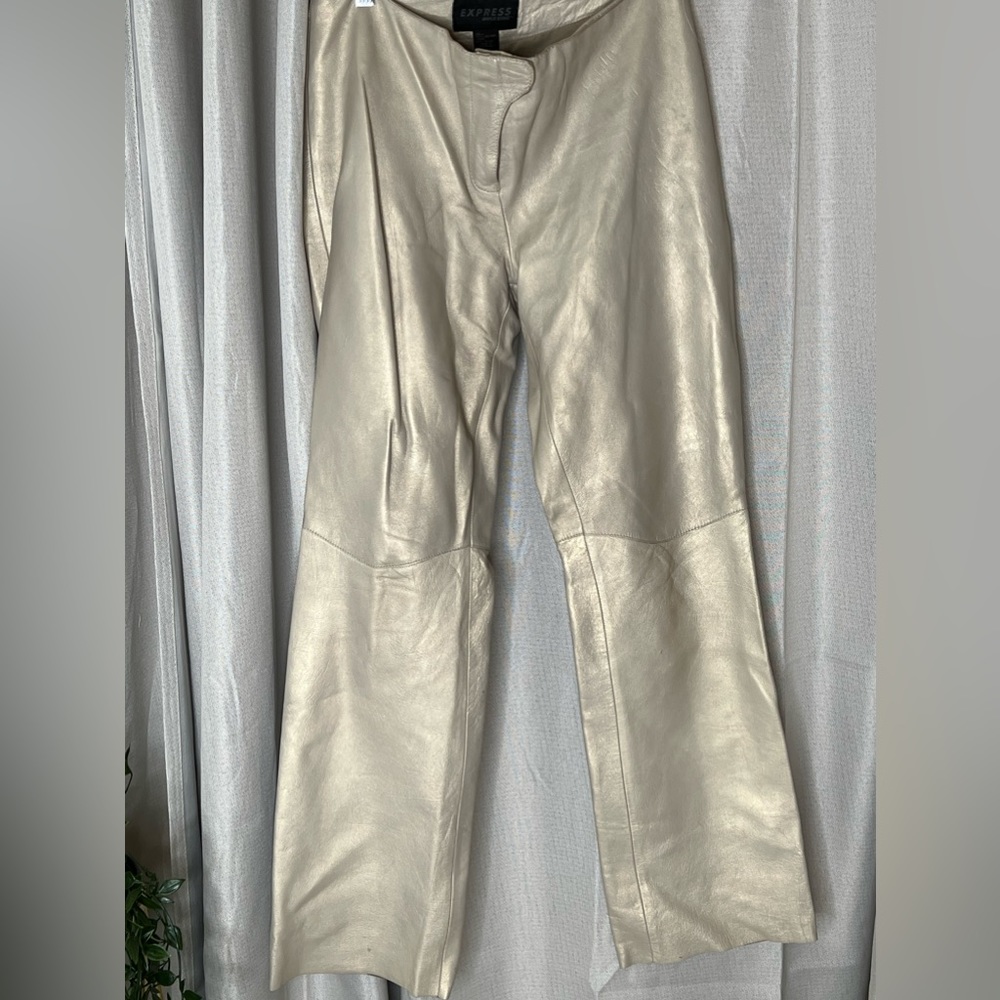 Express Creamy gold Leather Pants